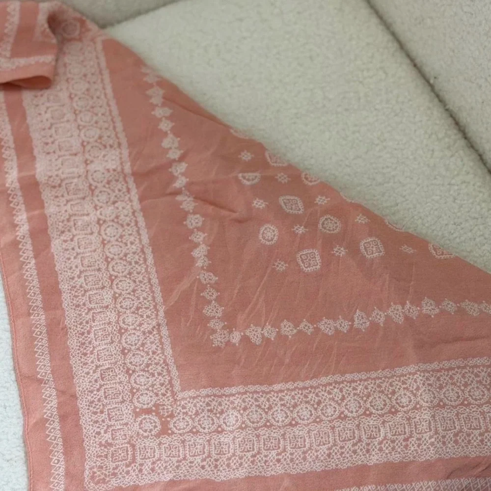 Madewell silk scarf pink paisley bandana